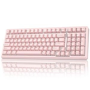 AULA F99 Wireless Mechanical Keyboard Pink Silent Tri-Mode Hot Swap RGB Backlit